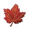 Elegant Orange Maple Leaf Patch – Gold Accents, Iron-On (2.38" x 2.38")